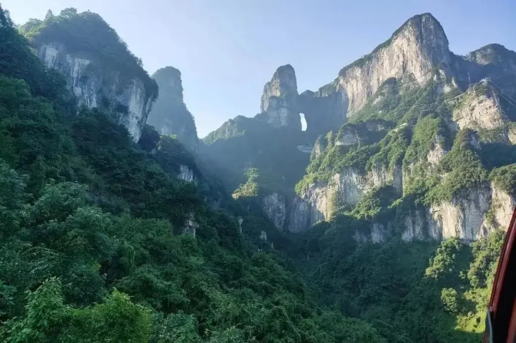 Looking out over Tianmen Mountain