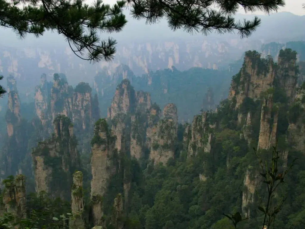 avatar hallelujah mountain zhangjiajie china:Panoramic view of the West Sea Stone Forest