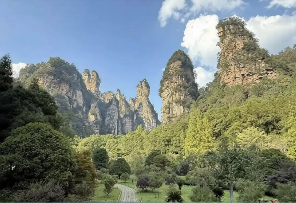 Sandstone peaks and lush greenery in Wulingyuan, Zhangjiajie-ezremove