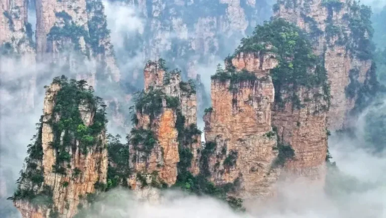 Zhangjiajie weather misty peaks sunrise