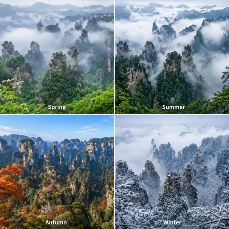 best time to go to zhangjiajie month by month comparison chart four seasons