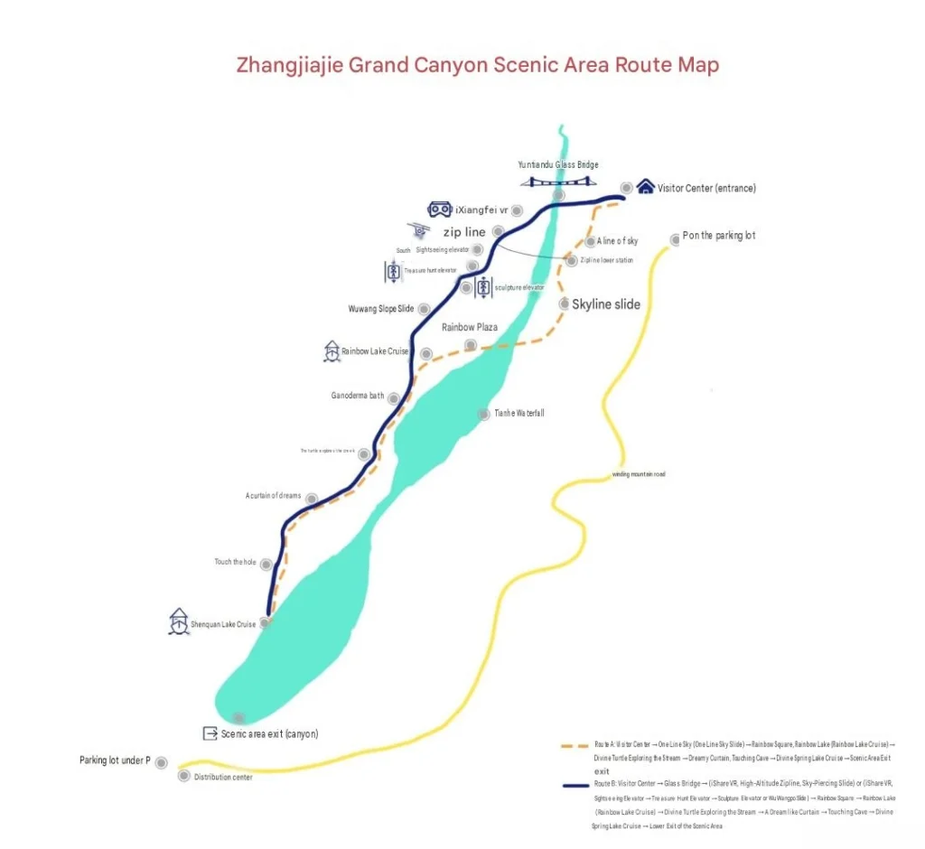 Zhangjiajie zipline location next to the Glass Bridge
