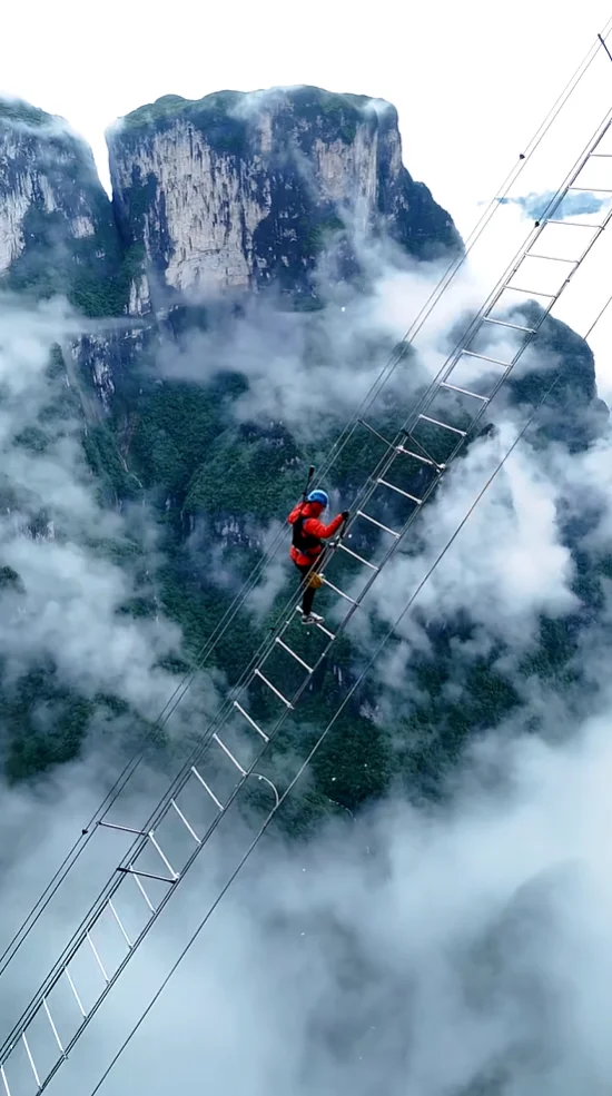 sea of clouds over Qixing Mountain karst peaks